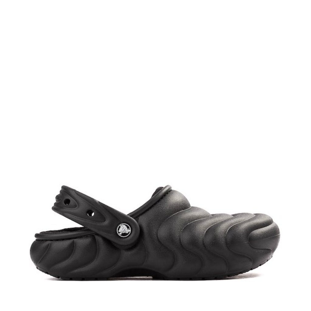 Crocs Unisex Adult Classic Lined Overpuff Geometric Fuzzy Clogs Black